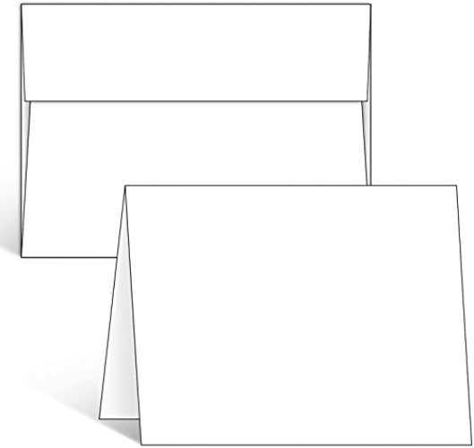 Blank White Cards and Envelopes 100 Pack