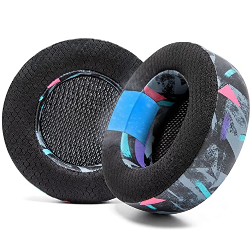 WC Freeze Virtuoso - Hybrid Fabric Cooling Gel Replacement Earpads for Corsair Virtuoso Gaming Headset, Made by Wicked Cushions, Improved Durability, Thickness and Sound Isolation |90's Black - 90's Black