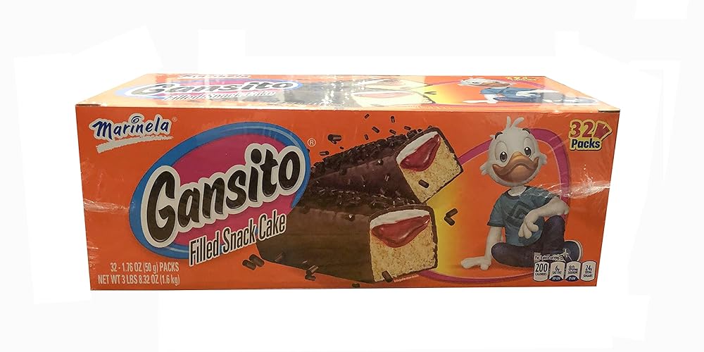 Gansitos Mexicanos. Filled Snack Cake. Marinela 32 Unit per Pack- 1.76 oz (50gr) Packs (1 pack)