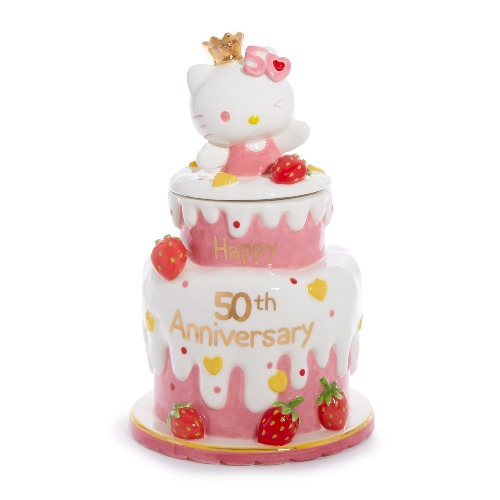 Hello Kitty 50th Anniversary Ceramic Cake Cookie Jar