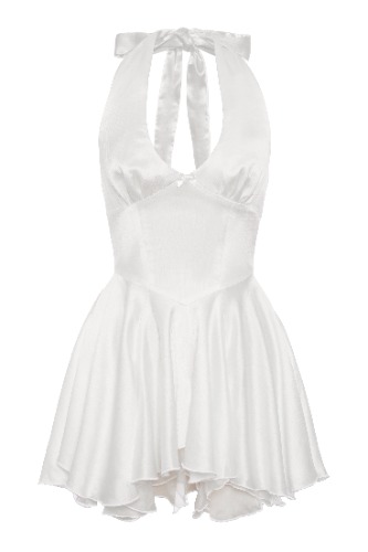 Regina Crepe Satin Dress | White / XS