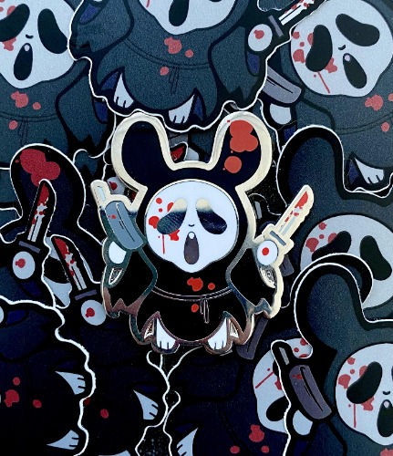 Scream Bunny Pins - Black