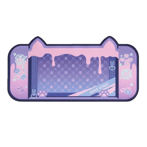 YOCORE Cute Purple Gamer Mouse Pad-Large Non-Slip Rubber Base Desk Pad-Easy Clean Laptop Desk Mat for Gaming, Writing, or Home Office Work