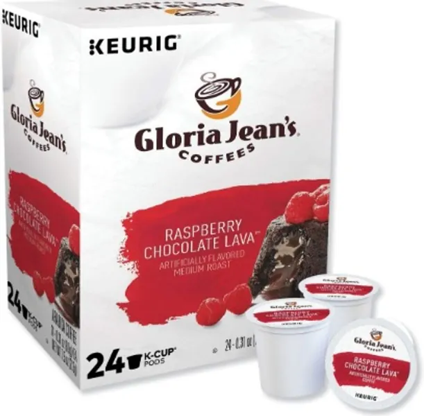 Amazon.com: Gloria Jean's Coffees Raspberry Chocolate Lava, Single-Serve Keurig K-Cup Pods, Flavored Medium Roast Coffee, 24 Count : Grocery & Gourmet Food