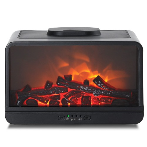 MAXWINER Essential Oil Diffuser Flame Fireplace 300ml Aromatherapy Diffuser Ultrasonic Cool Mist Humidifier with Multiple Mist Mode, Timer and Waterless Auto Off for Home Room Office - 