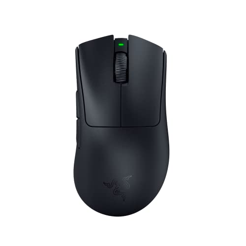 Razer DeathAdder V3 Pro Gaming Mouse: 63g Ultra Lightweight - Focus Pro 30K Optical Sensor - Fast Optical Switches Gen-3 - HyperSpeed Wireless - 5 Programmable Buttons - 90 Hr Battery - Black - 1000 Hz - Black