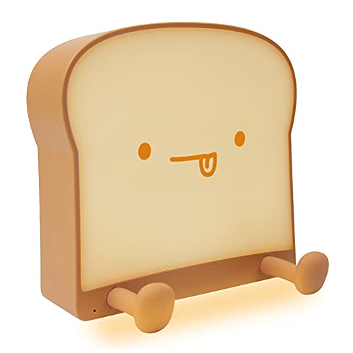 QANYI Cute Night Light Toast Bread LED Night lamp with Rechargeable, Portable Bedroom Bedside Bed lamp Christmas Gifts Ideas for Tween Teenage Teenager Teens Girls Boys Women - Smart