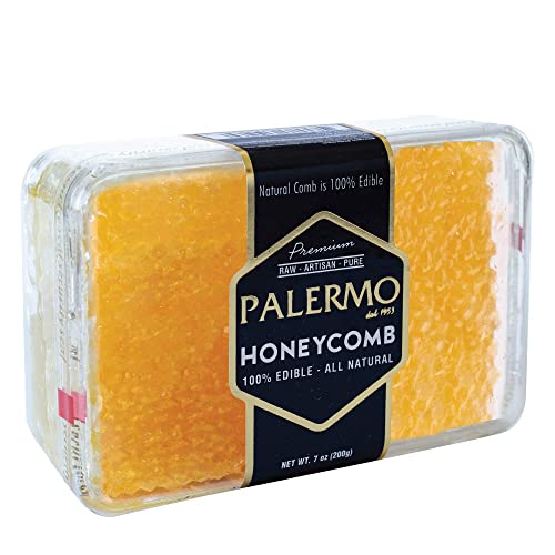 Palermo Honeycomb 100% Edible, All-Natural, Gourmet Raw Honeycomb, No Additives, No Preservatives - 7 oz - 7 Ounce (Pack of 1)