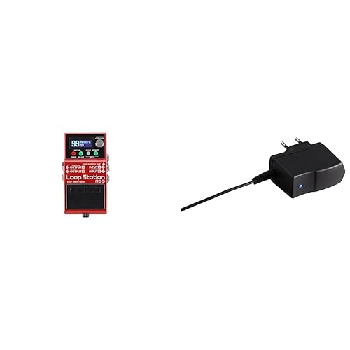 RC-5 BOSS Loop Station compact évolué avec une qualité de son haut de gamme, 99 mémoires de phrases & Alimentation PSA-230S BOSS, un adaptateur secteur pour toutes les nouvelles pédales compactes - Compact - + Alimentation avec interrupteur