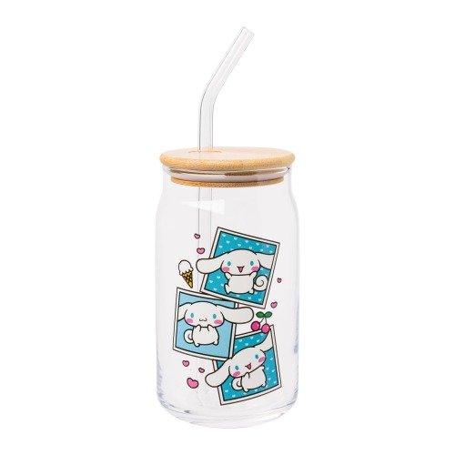 Cinnamoroll Snacks Bamboo Lidded Glass Tumbler