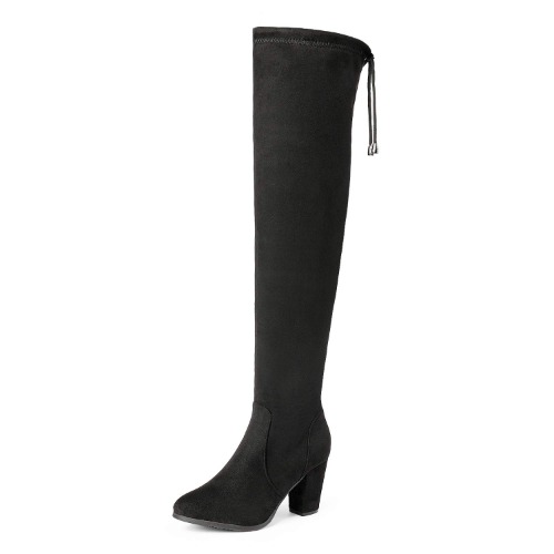 DREAM PAIRS Women's Thigh High Fashion Over The Knee Block Heel Boots - 10 HIGHLEG-BLACK