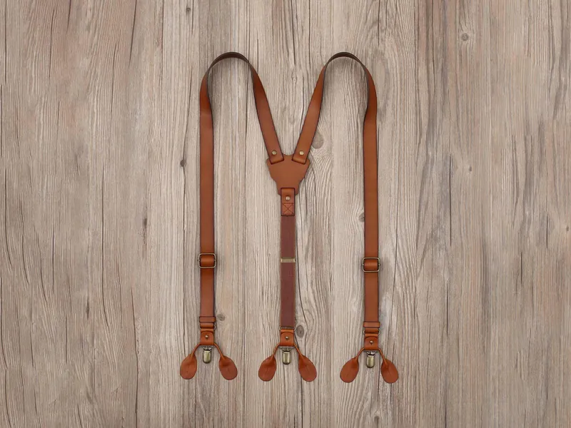Brown Suspenders Leather Suspenders Personalized Men’s Leather Suspenders Groomsmen Suspenders