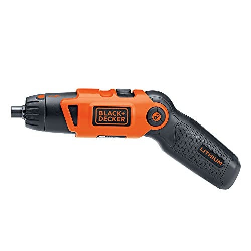 BLACK+DECKER Electric Screwdriver, Cordless, 180 RPM, 3.6V, Spindle Lock with Pivoting Handle, Charger and 2 Hex Shank Bits Included (Li2000) - Screwdriver Only