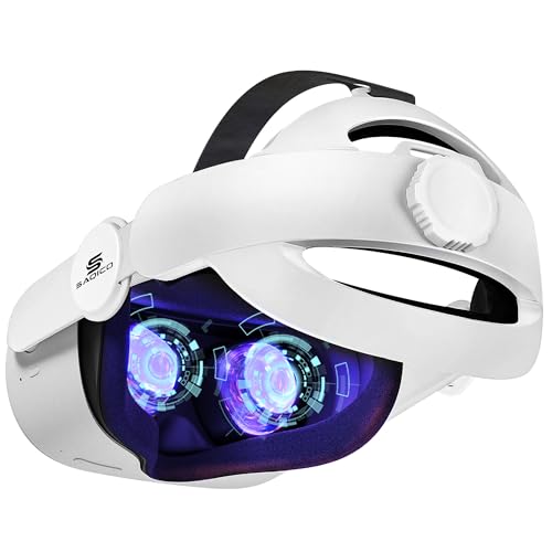 Saqico Head Strap for Oculus Quest 2, 3-in-1 Adjustable Halo Headband, Replacement for Elite Strap, Enhanced Comfort Gaming Immersion VR Accessories Compatible with Oculus/Meta Quest 2 (not Quest 3) - Quest 2 Head Strap