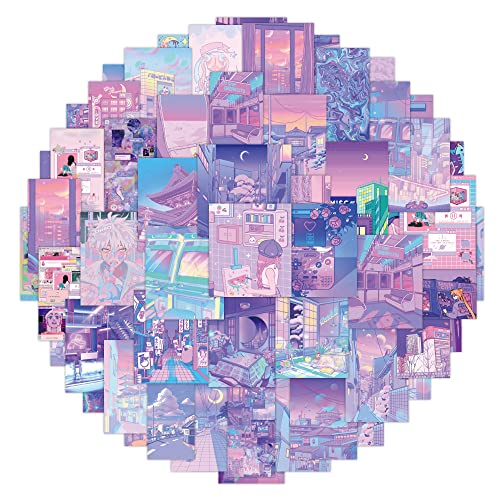 50 Packs Purple Girl Heart Stickers Water Bottles Laptop Phone Computer Guitar Skateboard Kawaii Aesthetic Trendy Vinyl Sticker Waterproof Aesthetic Trendy Decals for Teens Girls Adults - Purple Girl