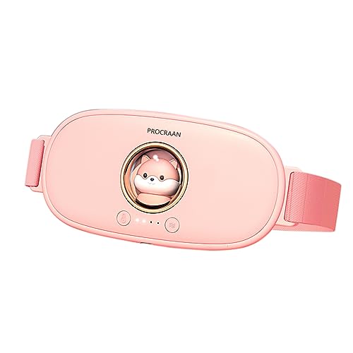 Heating Pad for Period Cramps, Portable Cordless Electric Belt Pain Relief Device, with 4 Heat Levels and 5 Massage Modes, Menstrual Cramp or Women Girl(Pink) - Pink Bear