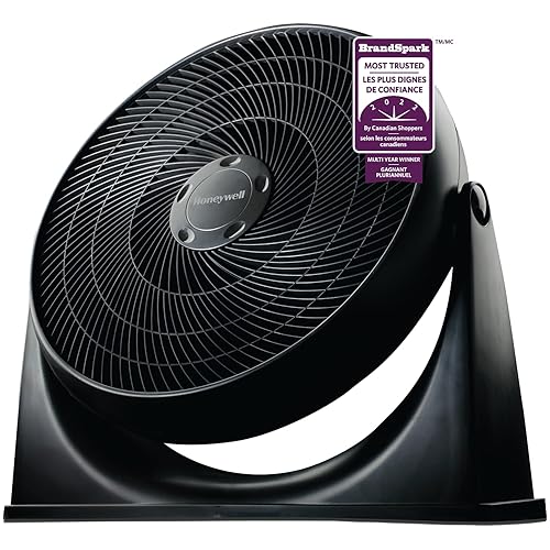 HONEYWELL HF910C 18" TurboForce Floor Fan, Black, with 90 Degree Head Pivot and Easy to Use Fan - Floor Fan