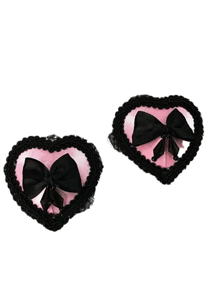 Sexy Lingerie Black Bowknot Nipple Covers Kawaii Nipple Breast Pasties