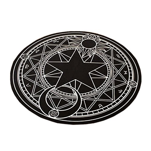 The Magic Circle Pattern Round Carpet Floor Mats Yoga Cushion for Playroom/Cloakroom, E-01 - Multicolor-01