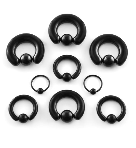 Black PVD Captive Bead Ring | 12G (1/2" - 12mm)