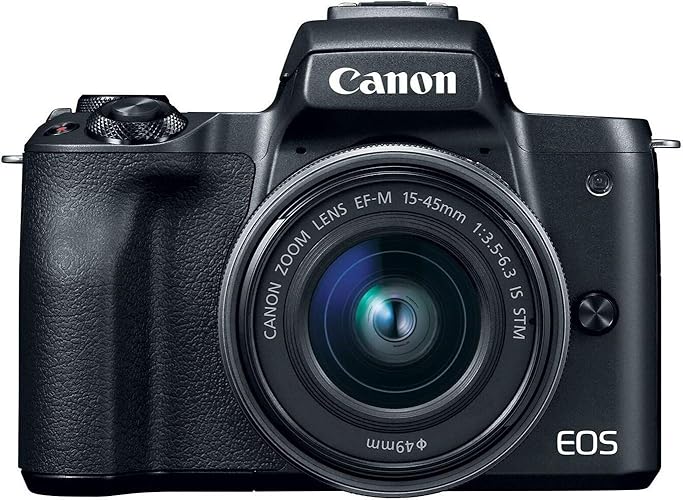 Canon EOS M50 Mirrorless Vlogging Camera Kit with EF-M 15-45mm Lens, Black - Canon EOS M50