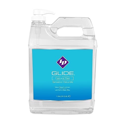 ID Glide 128 fl oz Water Based Personal Lubricant Hypoallergenic Lube for Men Women and Couples, Liquid Glide Natural Feel for Pleasure, Made in USA by ID Lubricants - 128 Fl Oz (pack of 1)