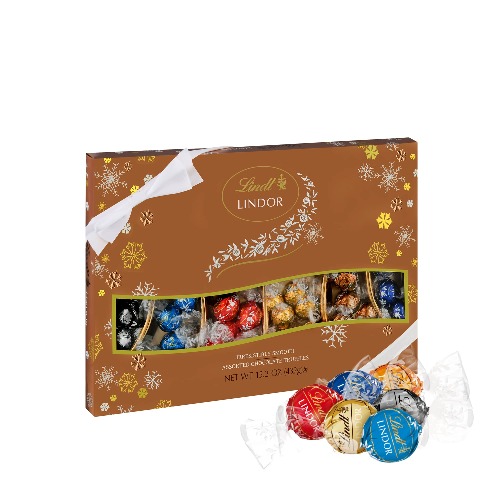 Lindt LINDOR Holiday Assorted Chocolate Truffles Deluxe Gift Box, Assorted Chocolate Candy with Smooth, Melting Truffle Center, 15.2 oz. (2022) - 15.2 Ounce (Pack of 1)