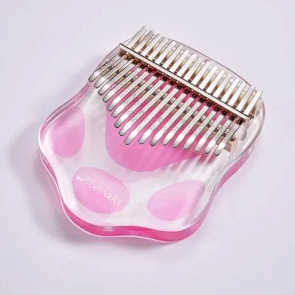 Meraki Kalimba 17 Keys Thumb Piano, Clear Transparent Acrylic Finger Piano Instrument with EVA Waterproof Hard Protective Case