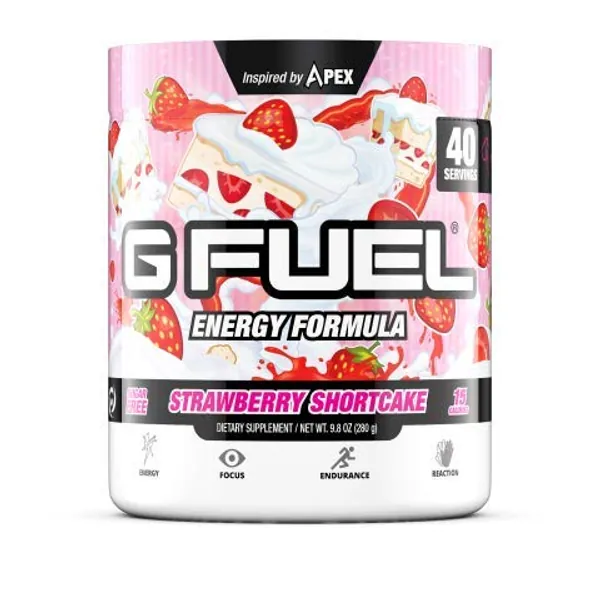 G Fuel Strawberry Shortcake Elite Energy Powder Inspired by Apex, 9.8 oz (40 Servings)