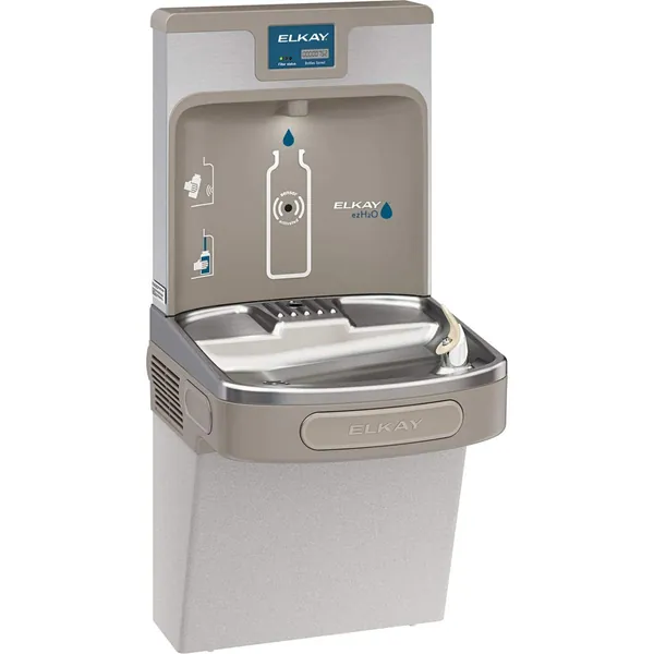 Elkay LZS8WSLP Bottle Filling Station and Cooler, Single, Light Gray Granite - Light Gray Granite Single
