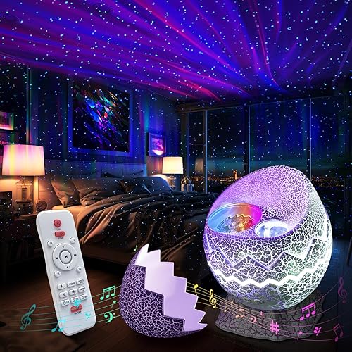 Rossetta Galaxy Projector, Star Projector LED Lights for Bedroom, Outdoor Lighting Projector, Starry Night Light with White Noise and Bluetooth Speaker, Gifts for Kids Adults Christmas, Birthdays - Dark Gray