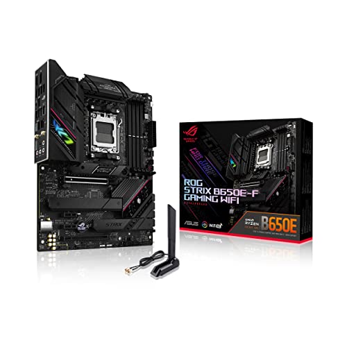 ASUS ROG STRIX B650E-F GAMING WIFI Mainboard Sockel AMD AM5 (Ryzen 7000, ATX, DDR5 Speicher, 12+2 Power Stages, USB 3.2 Gen 2x2 Typ-C, PCIe 5.0, Q-Release, WiFi 6E, Aura Sync) - F WIFI - B650E