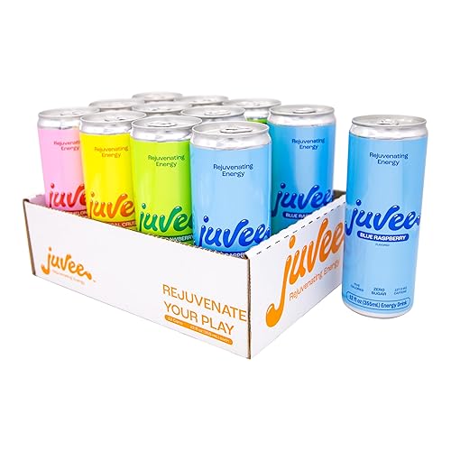 Juvee Rejuvenating Energy Drink. Sugar Free Energy Drinks. Taurine, Vitamin B12, Vitamin B6. 128 Mg Of Caffeine. L-Theanine For Mood Support. Panax Ginseng For Focus. Vitamin C For Immune Support. Gluten Free 12 oz - 12 Pack - Variety Pack - Variety Pack