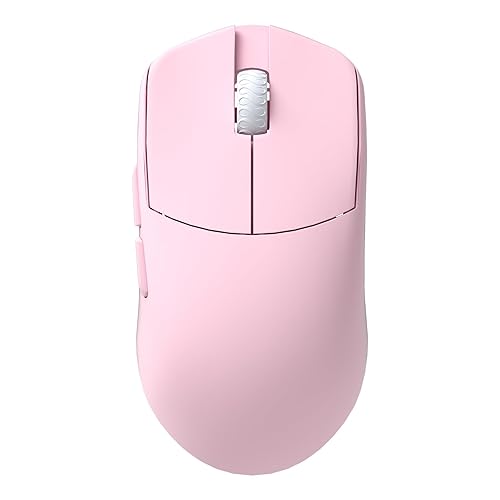 Lamzu Maya X Wireless Gaming Mouse, Ultra Lightweight 47g, Optical Switch, Maximum 30000 DPI, Symmetrical, MCU Nordic 52840, Dust-Proof Encoder, PAW3950 Sensor(Larger Maya) (Pink) - Pink