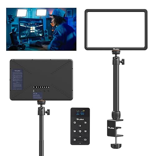 ULANZI K20 Key Light Lámpara de vídeo LED con mando a distancia, Panel LED de estudio profesional con 600 lúmenes y 10 W, Lámpara de vídeo de 11" regulable 2500K-9000K para YouTube y Transmisión en