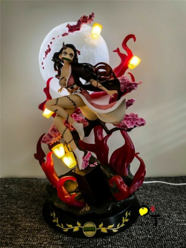 Demon Slayer Kamado Nezuko 1/6 Action Figure  LED Light Statue Model Gift 42cm
