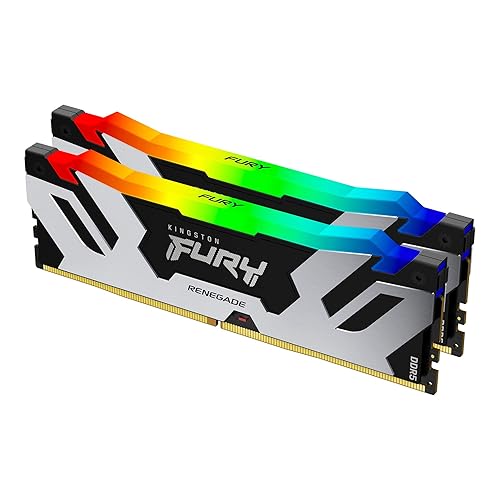 Kingston Fury Renegade Black RGB XMP 96GB 6400MT/s DDR5 CL32 DIMM Desktop Gaming Memory (Kit of 2) - KF564C32RSAK2-96 - Black - 96GB - Kit of 2 - 6400MT/s 24Gbit