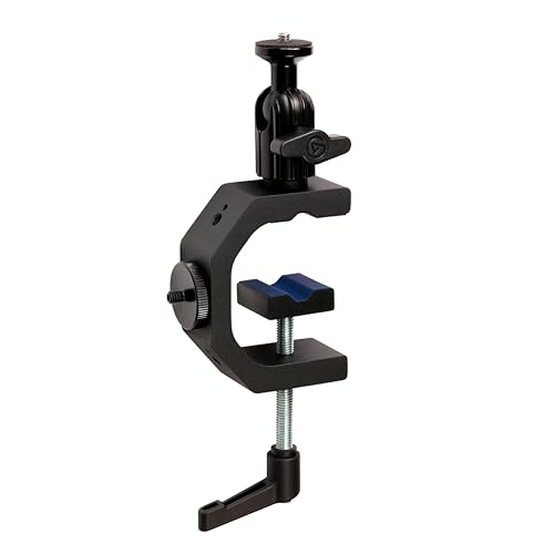 Elgato Heavy Clamp – Professional Mount with Ball Head and 4X 1/4 inch Holes, Ultra Secure and Durable, Mount on Desks, Shelves, Poles, Perfect for Cameras, Lights, Flash, and More