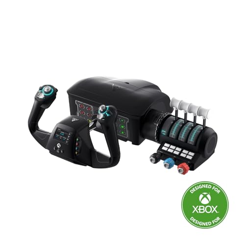 Turtle Beach VelocityOne Flight Universal Control System - Xbox Series X & Xbox Series S, Xbox One & Windows 10 & 11 PCs with Yoke Handle, Throttle Quadrant, Trim Wheel & Rudder Controls - Universal Control System