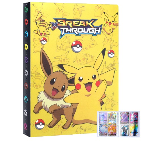 Verzamelalbum, compatibel met Pokemon-kaarten, houder voor kaarten, trainer-albums, verzamelkaarten-map, organizer, boek, 30 pagina's, capaciteit 240 kaarten