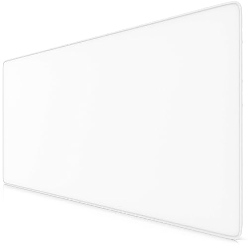 TITANWOLF - Tapis de Souris Gaming Blanc 900x400mm - sous-Main Bureau Gamer Extra Large XXL en Tissu, Base antidérapante - Précision, Vitesse et Confort - pour Tous Types de Souris et Claviers - 6
