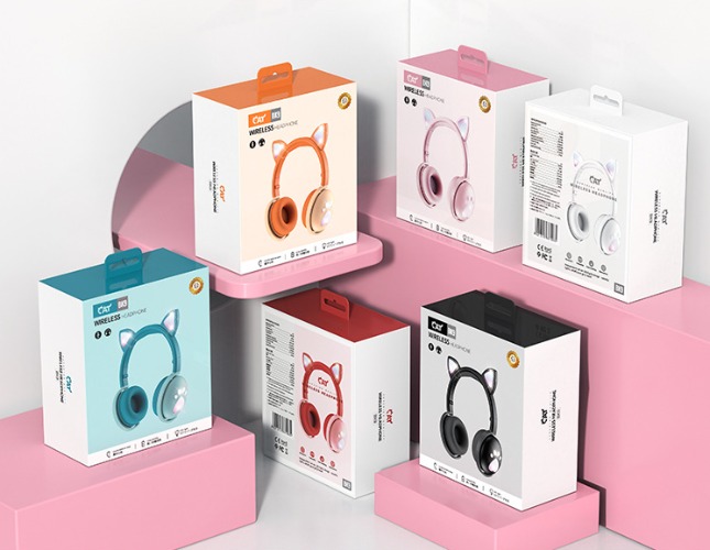 LED Cat Ear Headphones with Immersive Sound - Blue