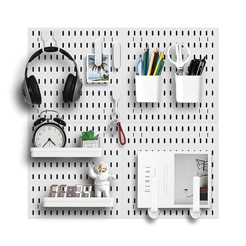 Zestify Revamp Your Space With A Versatile Pegboard Kit - Effortlessly Organize Home, Office, And Gaming Setup With Customizable Hanging Solutions (White) - White