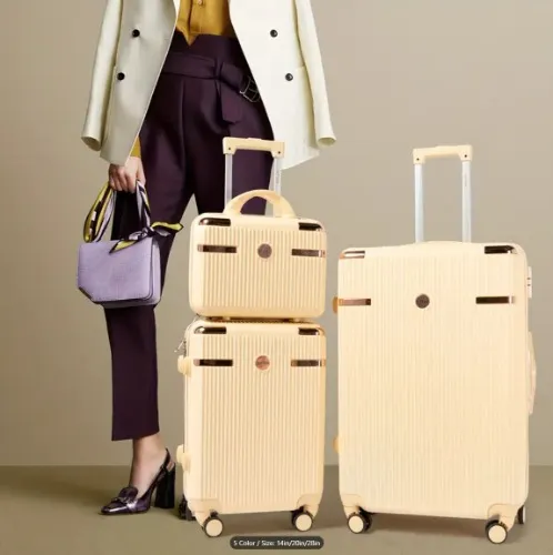 Yellow cream 3-set suitcase 