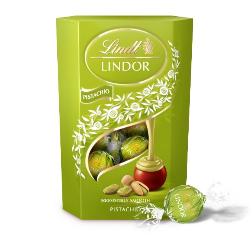 Lindt LINDOR Pistache melkchocolade bonbons 200 gram | 16 zacht smeltende chocolade bonbons