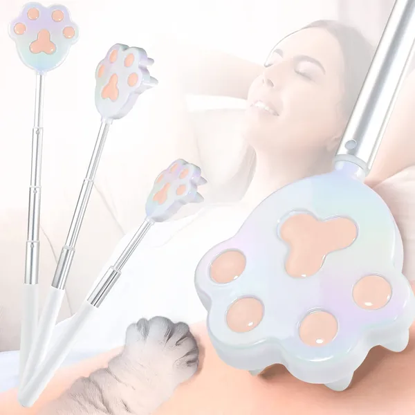 Nurender Cat Paw Back Scratcher, Extendable Metal Telescopic Back scratchers with 27 in Long Handle, Relief of Itches, Gift for Man and Woman (Colorful) - Colorful