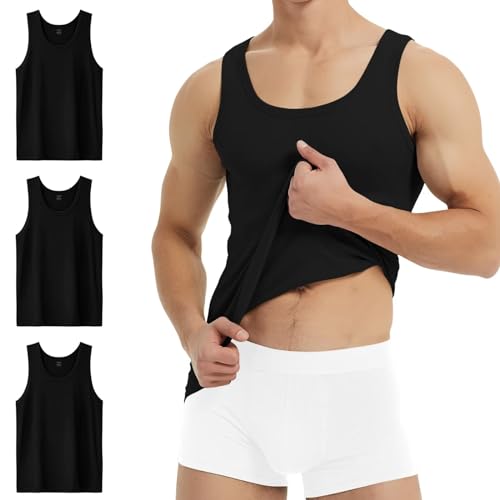YouShow Camiseta Tirantes Hombre Pack de 5 de Algodón 100% Camisetas sin Mangas Deportivas más Colores S-5XL - M - 3*negro