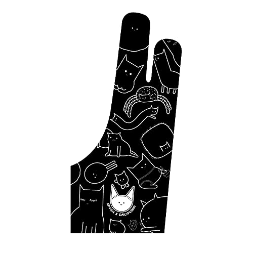 XP-PEN Guantes de dibujo antiincrustantes, tamaño libre para mano derecha o izquierda, guantes de dos dedos para dibujo gráfico, tableta, bloc y creación de arte - 2/PCS