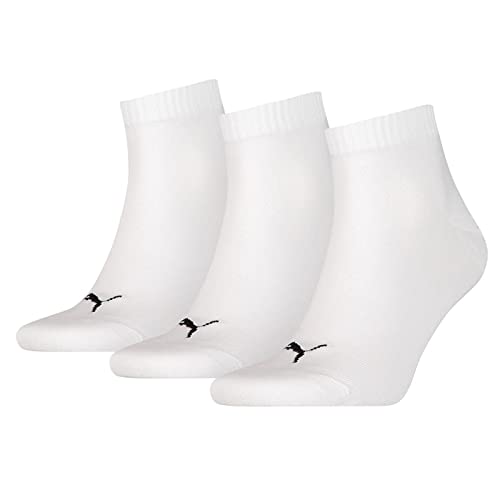 Puma Quarter Plain, Calcetín Unisex Adulto, (Pack de 3) - 43-46 - Blanco (White)