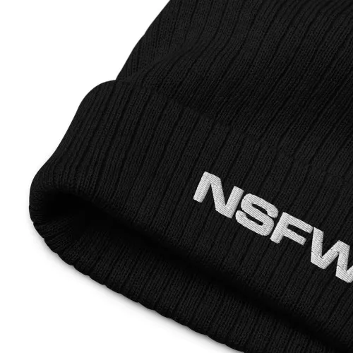 NSFW ribbed knit beanie